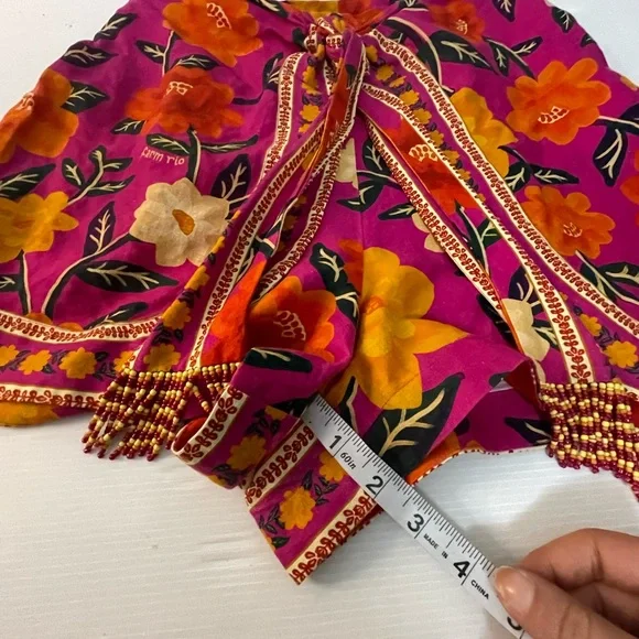 Farm Rio Pink Flower Tapestry Shorts Size M - Picture 5 of 10
